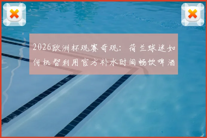 2026欧洲杯观赛奇观：荷兰球迷如何机智利用官方补水时间畅饮啤酒，打造独特看台文化